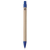 Recycled Cardboard Pen with blue trim-back view with mobius loop