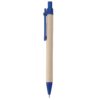 Recycled Cardboard Pen with blue trim, side view blank