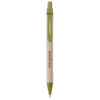 Recycled Cardboard Pen with green trim, imprinted on clip and barrel