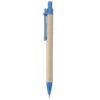 Recycled Cardboard Pen with blue trim, side view blank