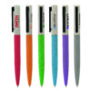 Clover wheat straw twist pen in red, orange, green, blue, purple and gray